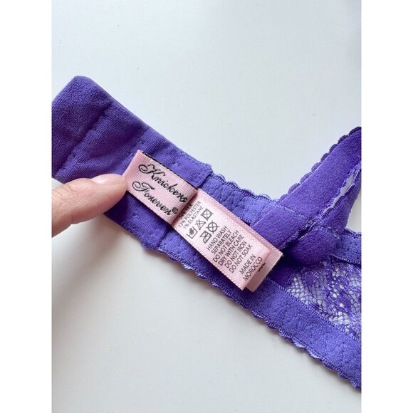 AGENT PROVOCATEUR Rei Electric Purple Lace Coral Bow Balconette Bra, Size 36E - Picture 14 of 16